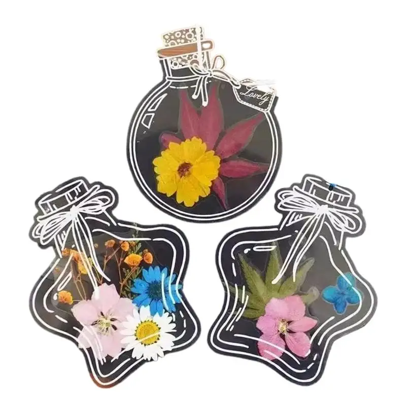20PCS Creative DIY Bookmark For Students Transparent Wishing Bottle Shape Bookmark Scrapbook Sticker Material Small Gift