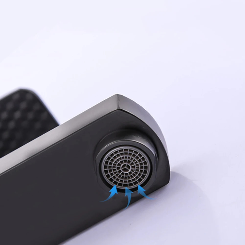 Black Chrome Faucet in Use