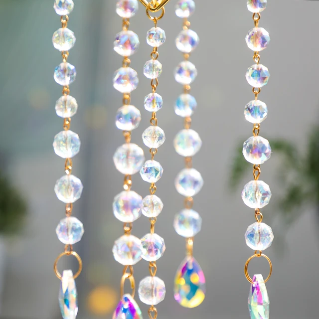 Napsütő Lógó Kristálykert Szél Hangjelző Prizma Gyöngy Báj Chandelier Otthoni Ablak Dekoráció Szivárványkészítő Esküvői Ajándék - Image 4