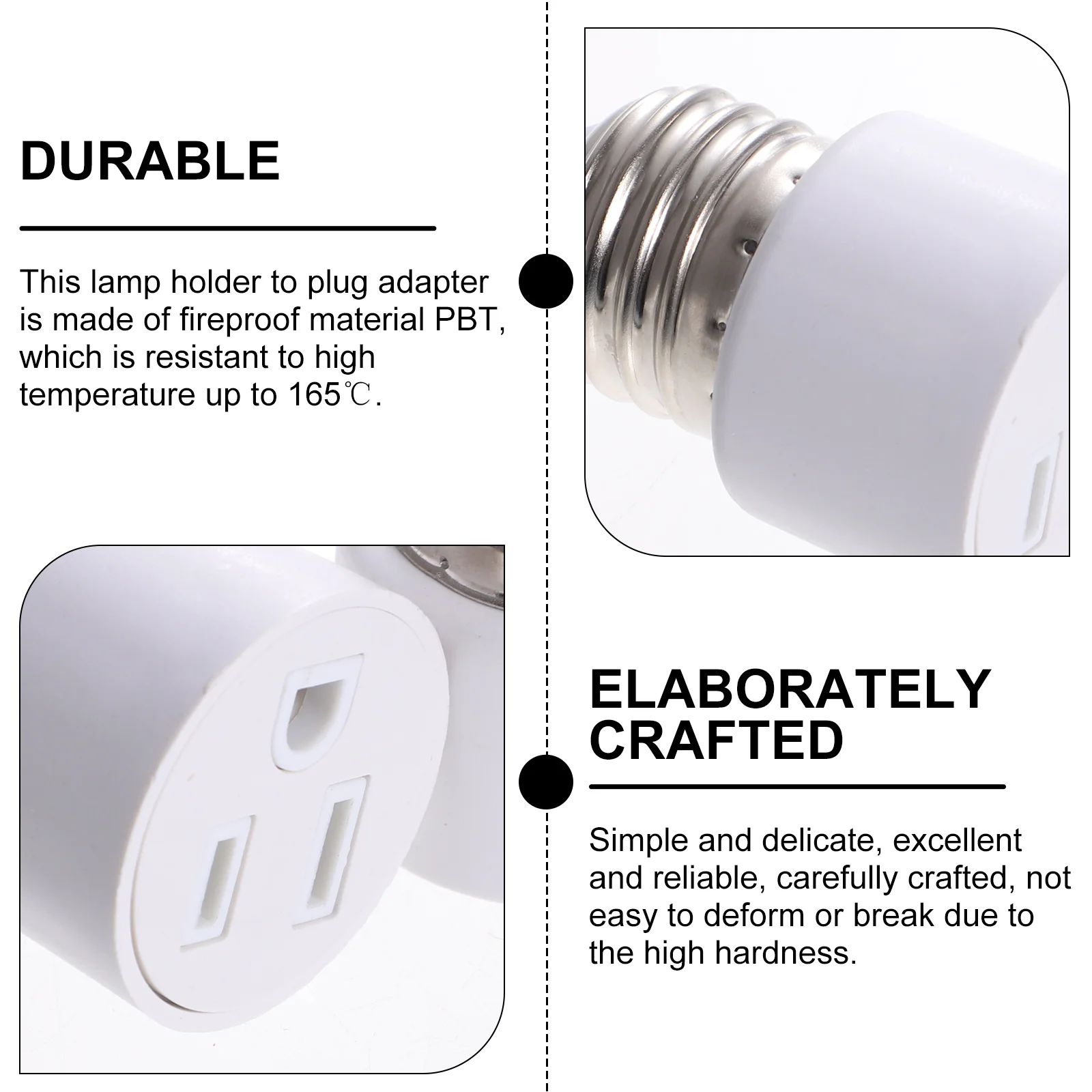 2 Pcs E27 Adapter Outlet Plug Splitter Light Bulb Socket Converter Abs Copper Lamp Bases Lighting Accessories Portable Screw