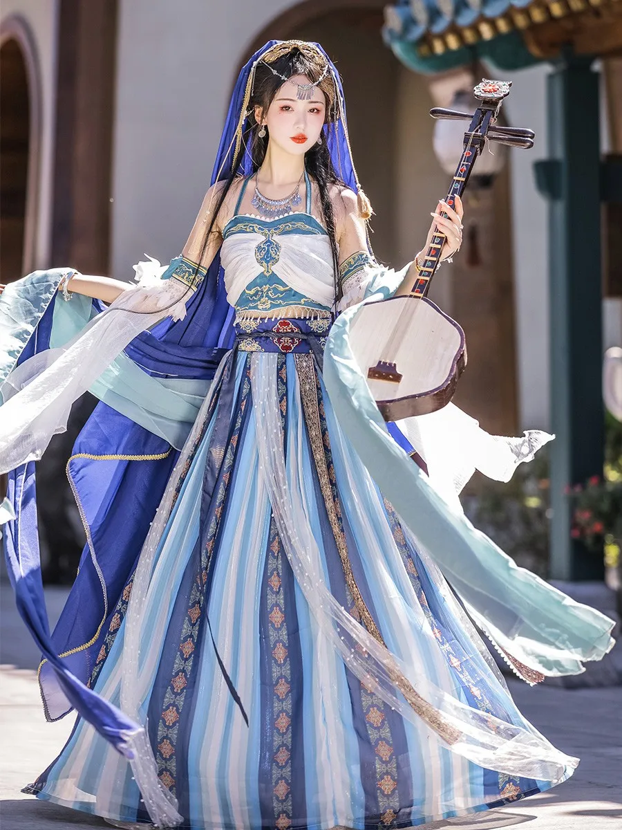 

Dunhuang Exotic Hanfu Western Region Goddess Immortal Dance Performance Stage Costume Full Set Of Ancient Costumes