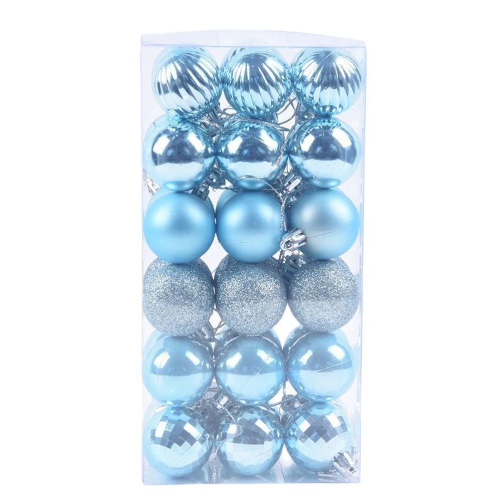 thumbnail image 1 of Adornos navideños Juego de adornos para árbol de Navidad irrompibles Bolas navideñas Decoración Nuevo azul hielo, 1 of 4