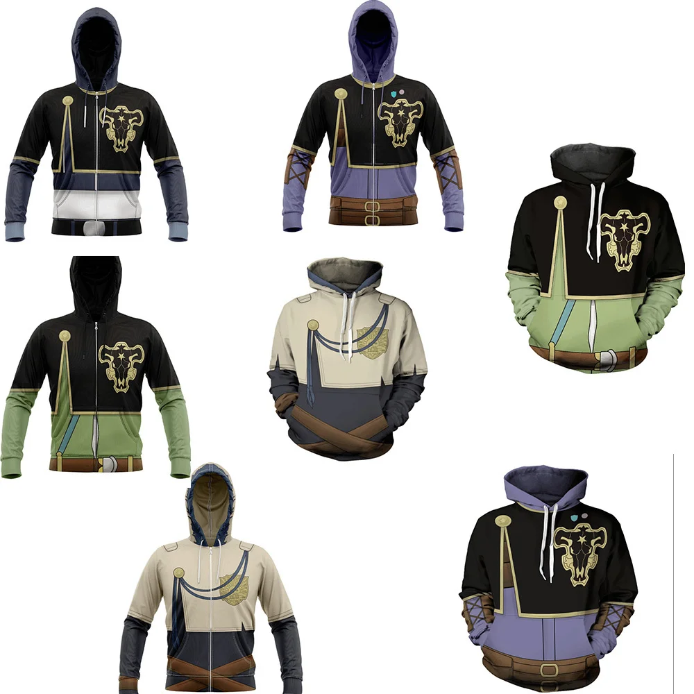 

Anime Black Clover Black Bulls Squad Emblem Hoodies Yami Asta Magic Knights Sweatshirts Tops Pullovers Sudadera felpa moletom