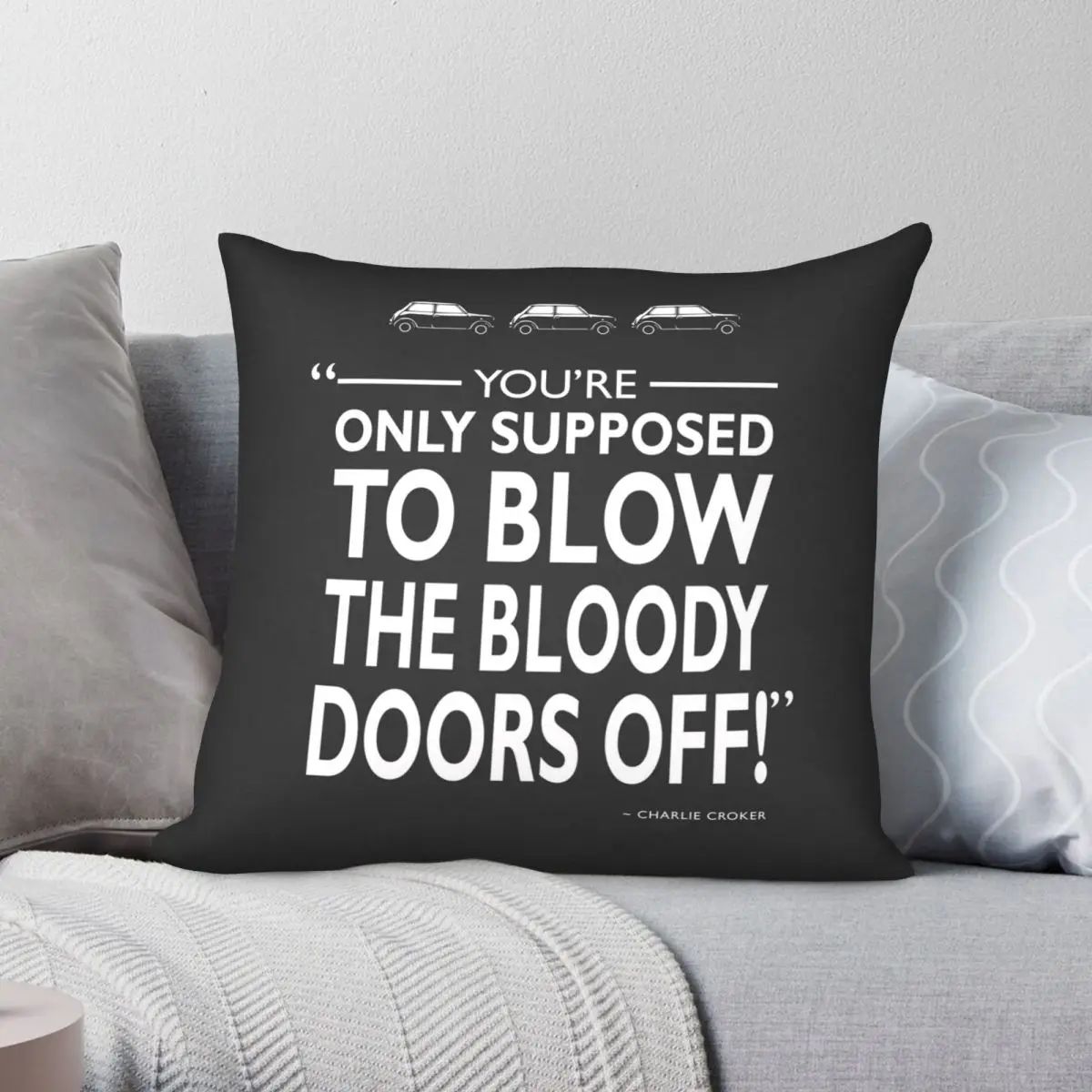 

Blow The Bloody Doors Off Square Pillowcase Polyester Linen Velvet Printed Zip Decorative Sofa Cushion Cover