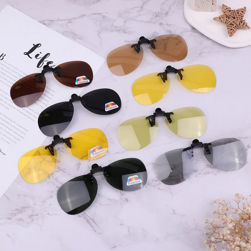 Unisex Polarized Clip On Sunglasses Anti-UVA Anti-UVB Cycling Riding Sunglasses Clip Driving Night Vision Lens