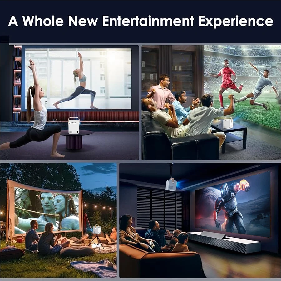 4K Ultra HD Projector Built in Android System 5G WiFi Connection to Phone Screen Projection Compact and Portable