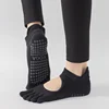 Ladies Breathable Yoga Socks with Grips Non-Slip Five Finger Pilates Socks for Women Backless Ballet Dance Fitness Toe Socks 5