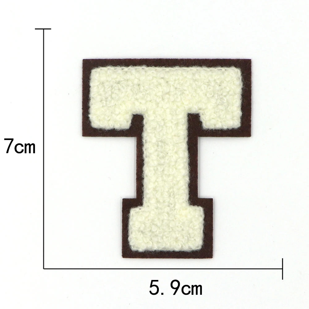 1PC A-Z Creme 70MM Chenille Buchstaben Patch Eisen auf Patch Name Buchstaben Patch Für Jeans Kleidung T-Shirt reparatur Alphabet Patch Abzeichen – Detail 22