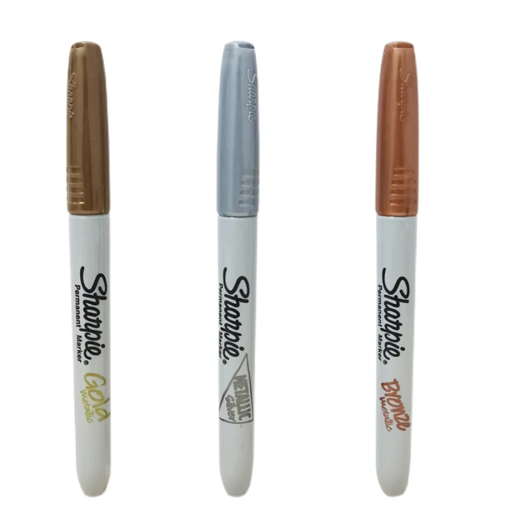 6 color Metallic sharpie 39100 gold silvery coppery marker,Markers on dark  surface,waterproof oil marker,1MM head Fluent writing - AliExpress