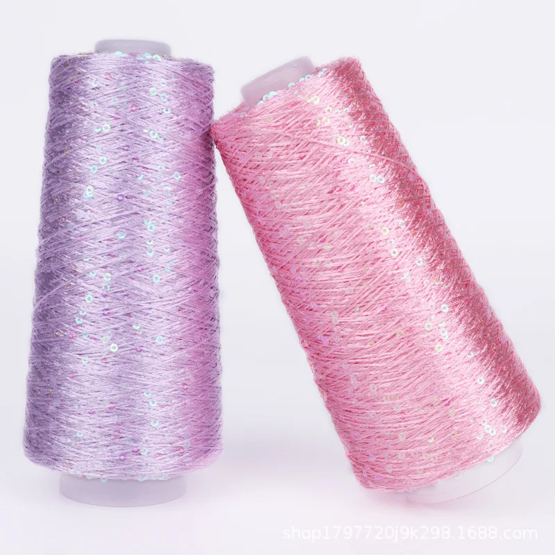 여름 아이스 실크 스팽글 원사, 특수 Mercerized 라인, DIY 손 뜨개질 실, 인형 스웨터, 공예품, 2mm, 250g