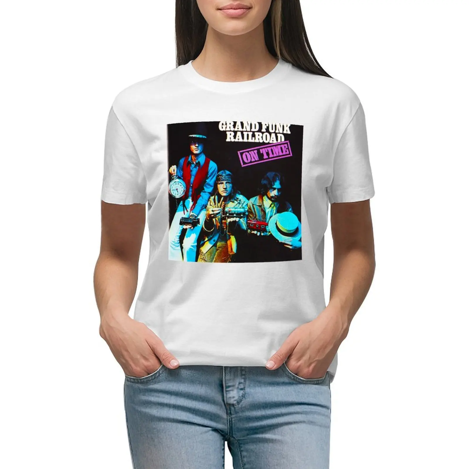 

Grand Funk Railroad On Time T-shirt anime clothes korean fashion summer tops t-shirt dress for Women graphic