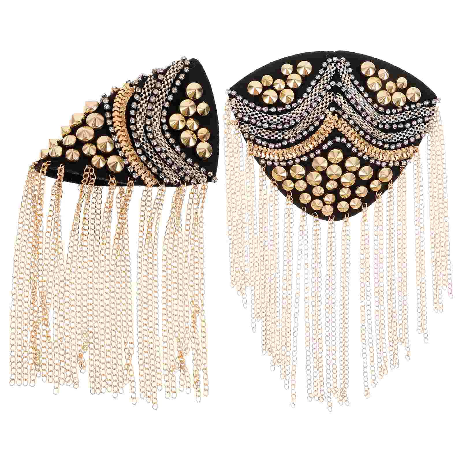 

2Pcs Tassel Chain Epaulet Shoulder Epaulets Tassel Epaulet Decor Shoulder Decor Tassel Decor