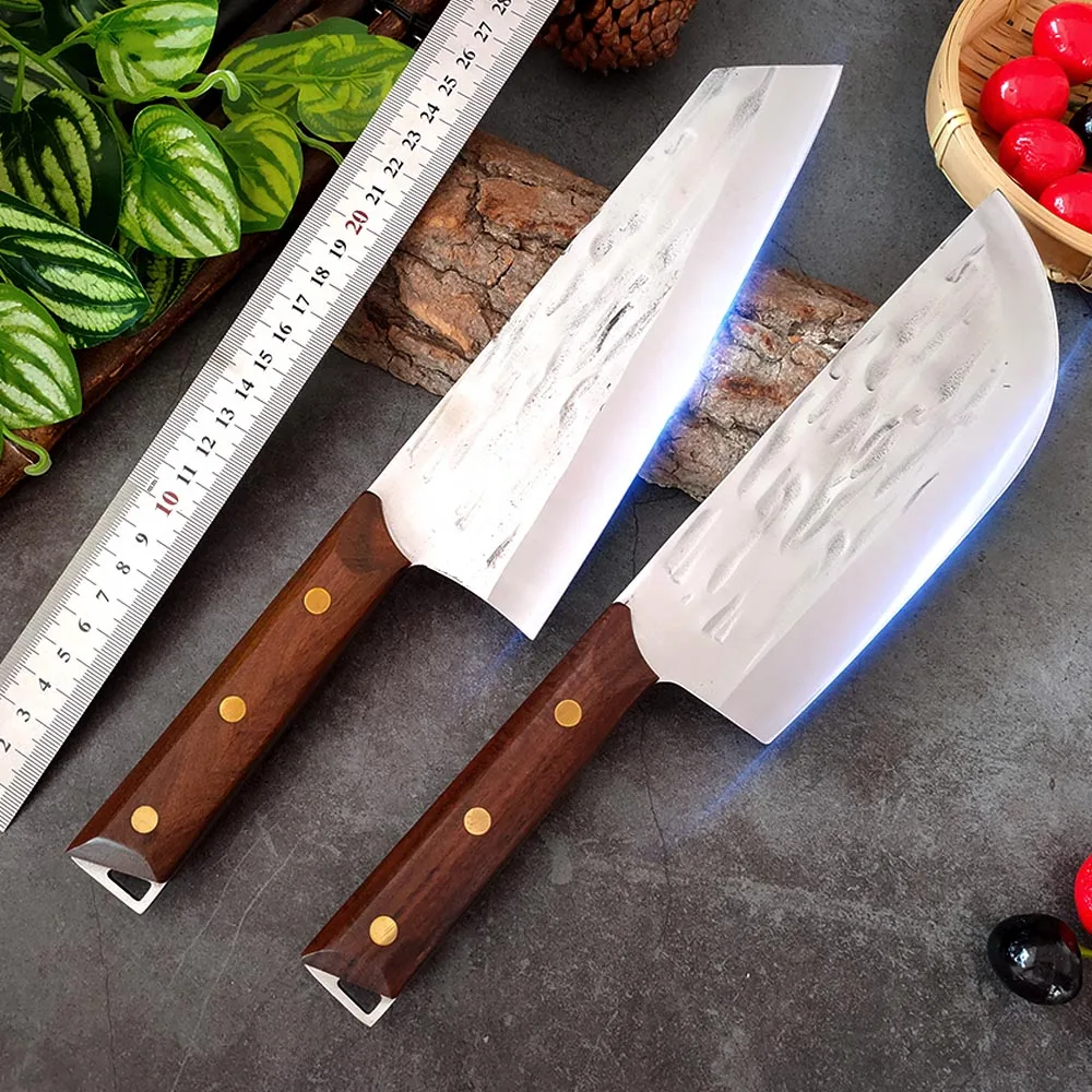 

7in 8in Hand-forged Cleaver Knife Stainless Steel Chopping Knife Meat Vegetables Slicing Cooking Knife Kitchen Chef Knife
