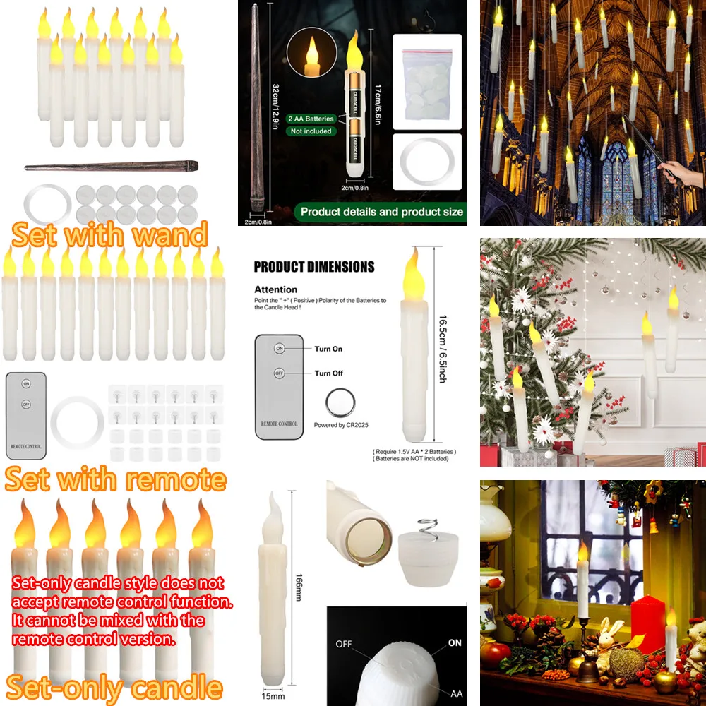 26 PièCes Bougies Sans Flamme Bougie Led LED Vacillante Bougies Flottantes  Coniques Suspendues Bougies à Piles Avec Baguette Magique TéLéCommande  Fausse Bougie Pour Halloween NoëL (Sans Batterie) : : Luminaires  et Éclairage