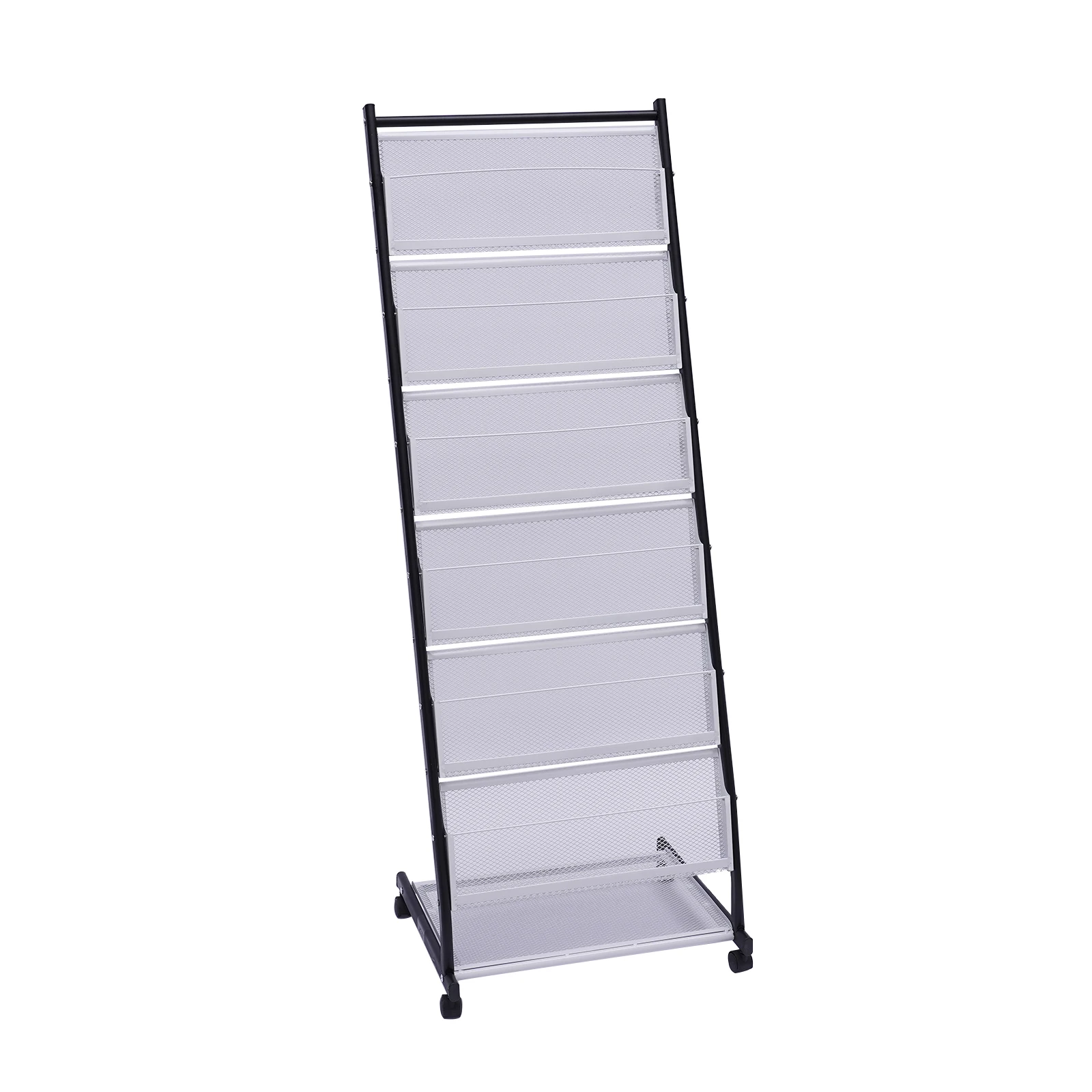 Brochure Display Stand Literature Stand Magazine Rack Holder Floor Standing Office Display Rack with 6 Shelves Iron
