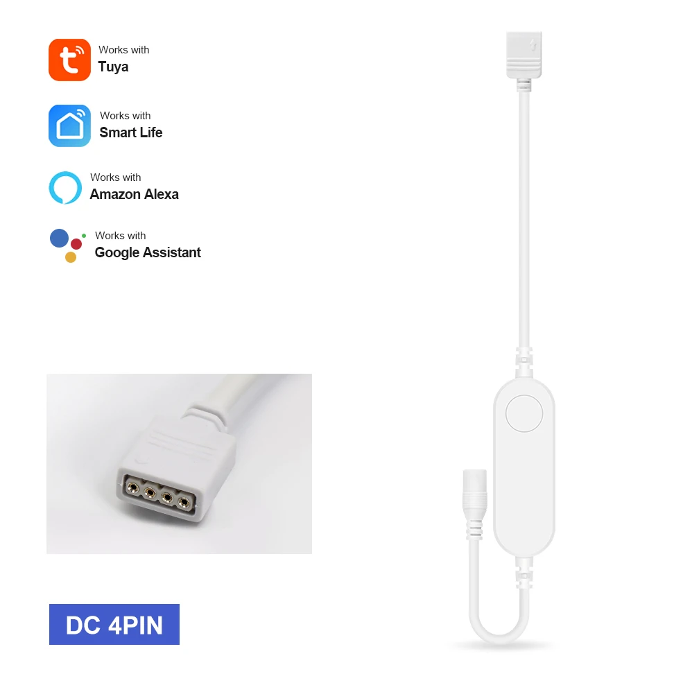 Tuya Smart Life APP 5V-24V WiFi 3Pin 4 Pin RGB LED Light Strip Wireless Remote Controller Smart Home work with Alexa Google Home