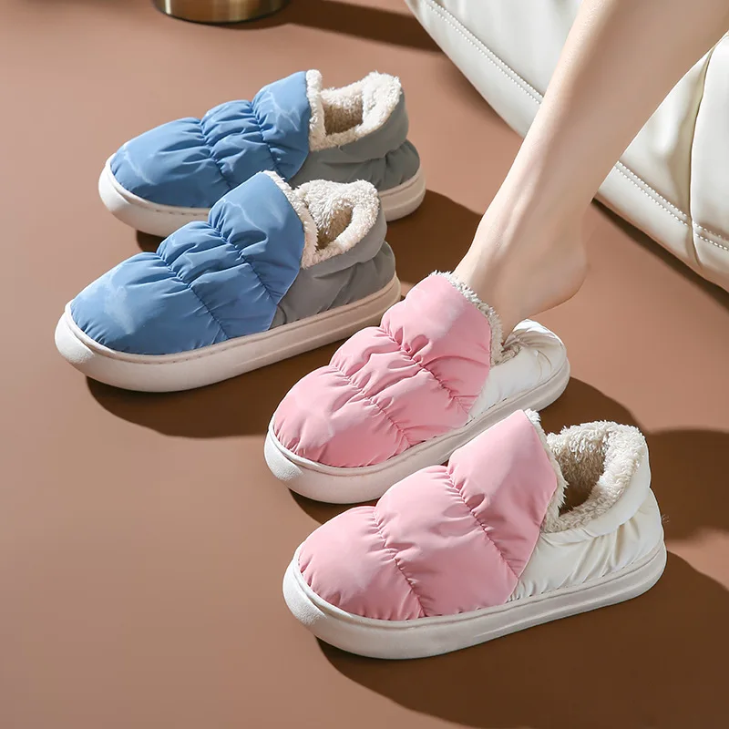 Indoor Slippers Women Winter Warm Flats Soft Fluffy Men Casual Comfortable Plush Shoe Non-slip Fashion Couples Home Furry Slides 6