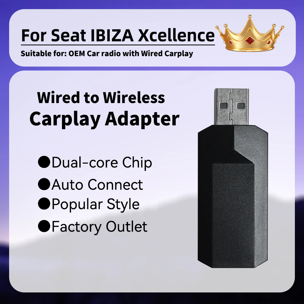 

Smart AI Box Car OEM Wired Car Play To Wireless Plug and Play New Mini Apple Carplay Adapter for Seat IBIZA Xcellence USB Dongle