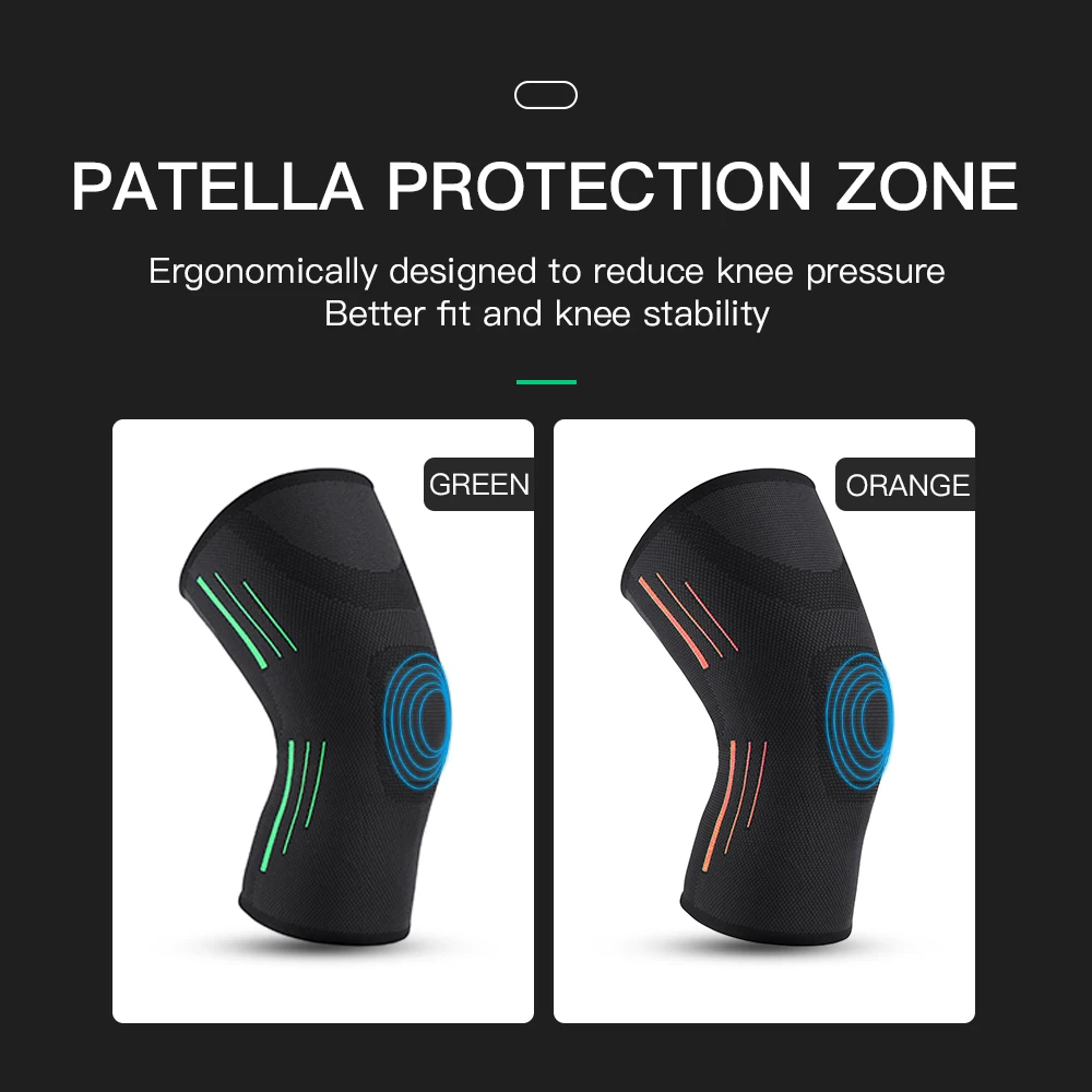 2Piece Bandage Running Cycling Knee Support Braces Compression Elastic Nylon Polyester Kneepad Sleeves For Basketball Volleyball