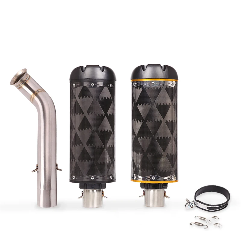 

51mm Motorcycle Exhaust Muffler Escape 370mm Aluminum Alloy Baffles Stainless Steel Mid Pipe Modified For DUKE 690 2012-2018