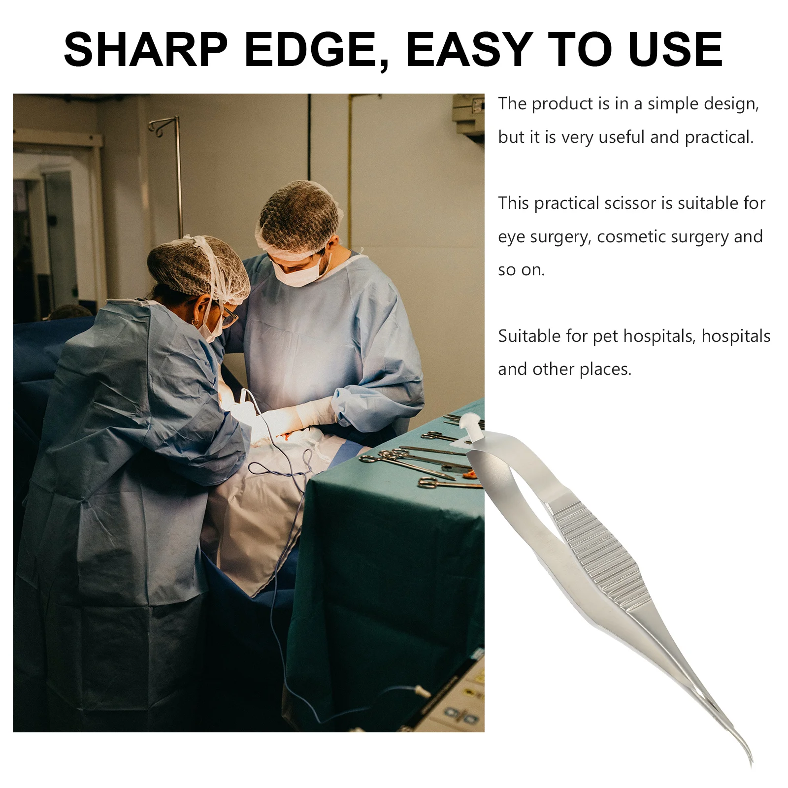 Scissors Forceps Facial Tools Small Stainless Steel Surgery Supply Medical Surgical Doctor's Anatomy 6