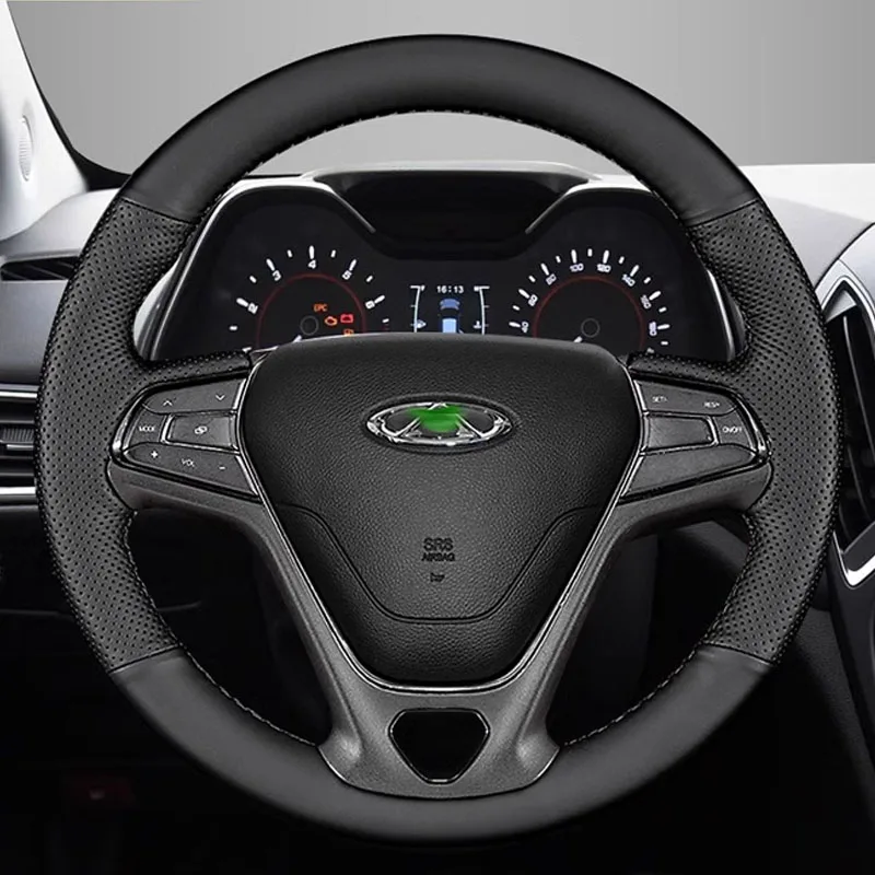 

Для Chery Arrizo 5 5e Tiggo 3X 3xe eQ1 2016-2018, сделай сам, сшитый вручную, черный, износостойкий, искусственная кожа
