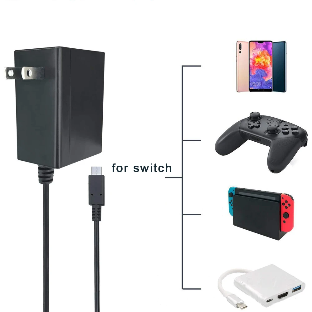 스위치용 전원 공급 장치, OLED 전원 어댑터, PD 고속 충전, US 플러그, 10 개, US 45W