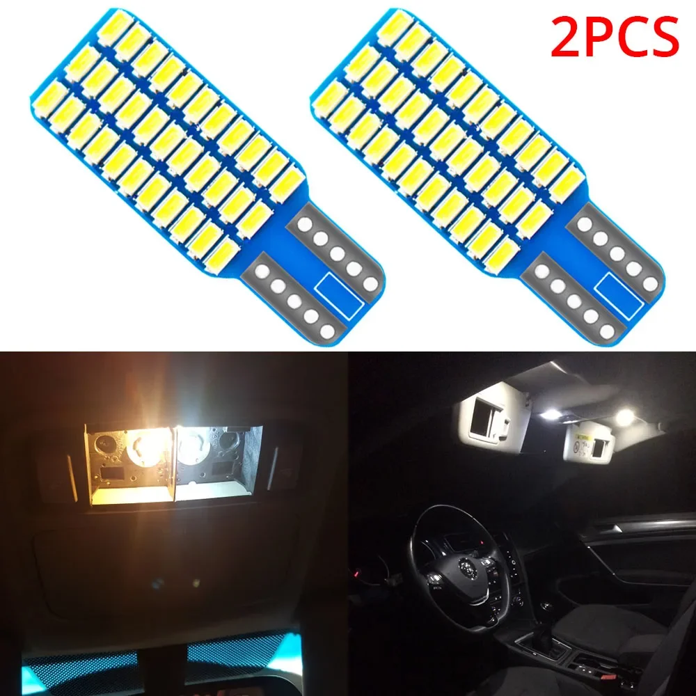 2X Car Bulb 168 194 Turn Signal Lamp 3014 33SMD Panel License Plate Trunk Light White DC 12V Auto Interior Driving Dome Map Led