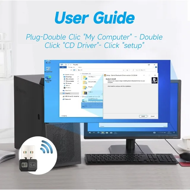 USB Bluetooth 5.4 Adapter Wireless Bluetooth 5.3 Dongle Adapter for PC Laptop Wireless Speaker Audio Receiver USB Transmitter 5 USB Bluetooth 5.4 Adapter Wireless Bluetooth 5.3 Dongle Adapter for PC Laptop Wireless Speaker Audio Receiver USB Transmitter 5