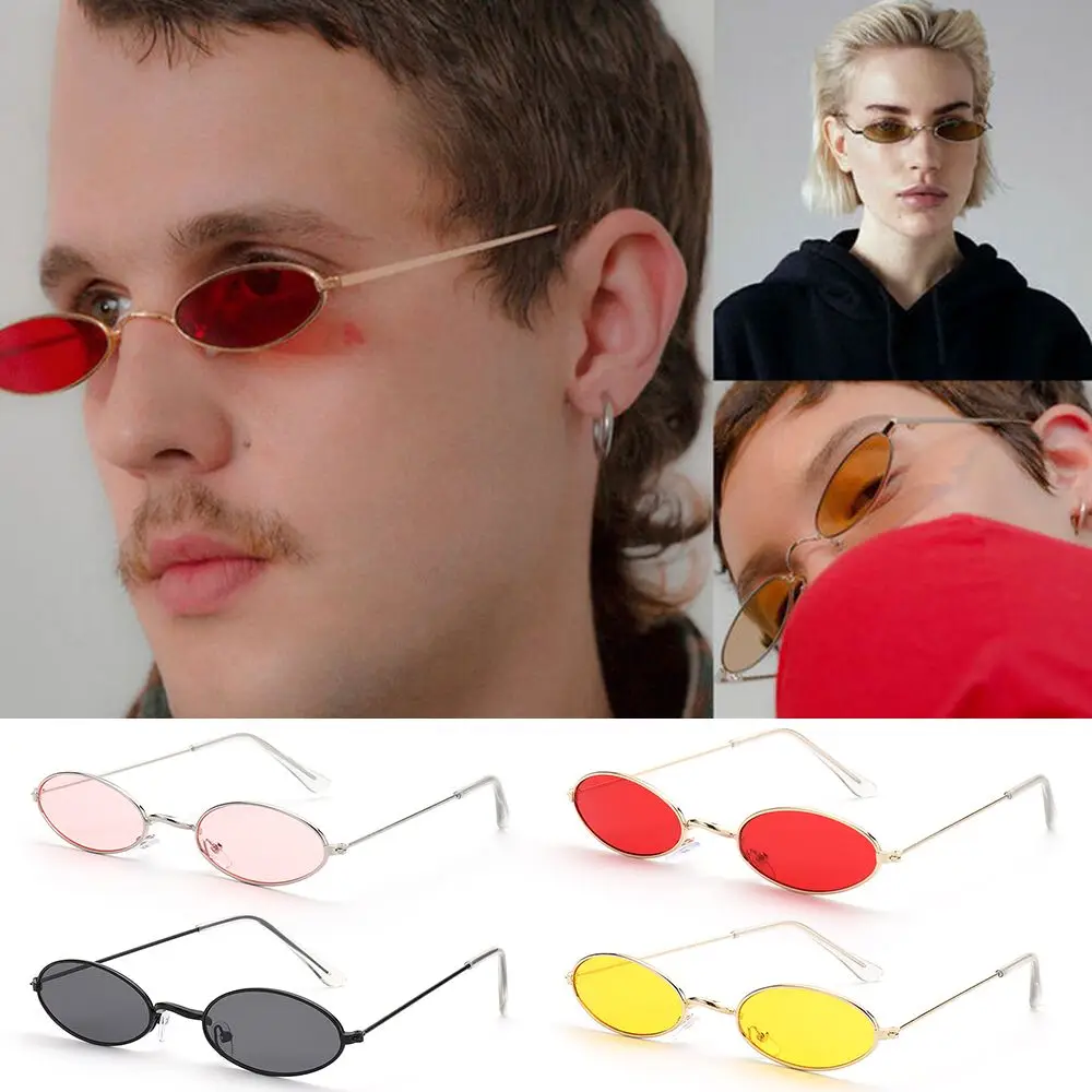 Gafas De Sol Ovaladas Para Mujer Y Hombr, Gafas De Sol Con Montura Metálica De Moda, Tonos