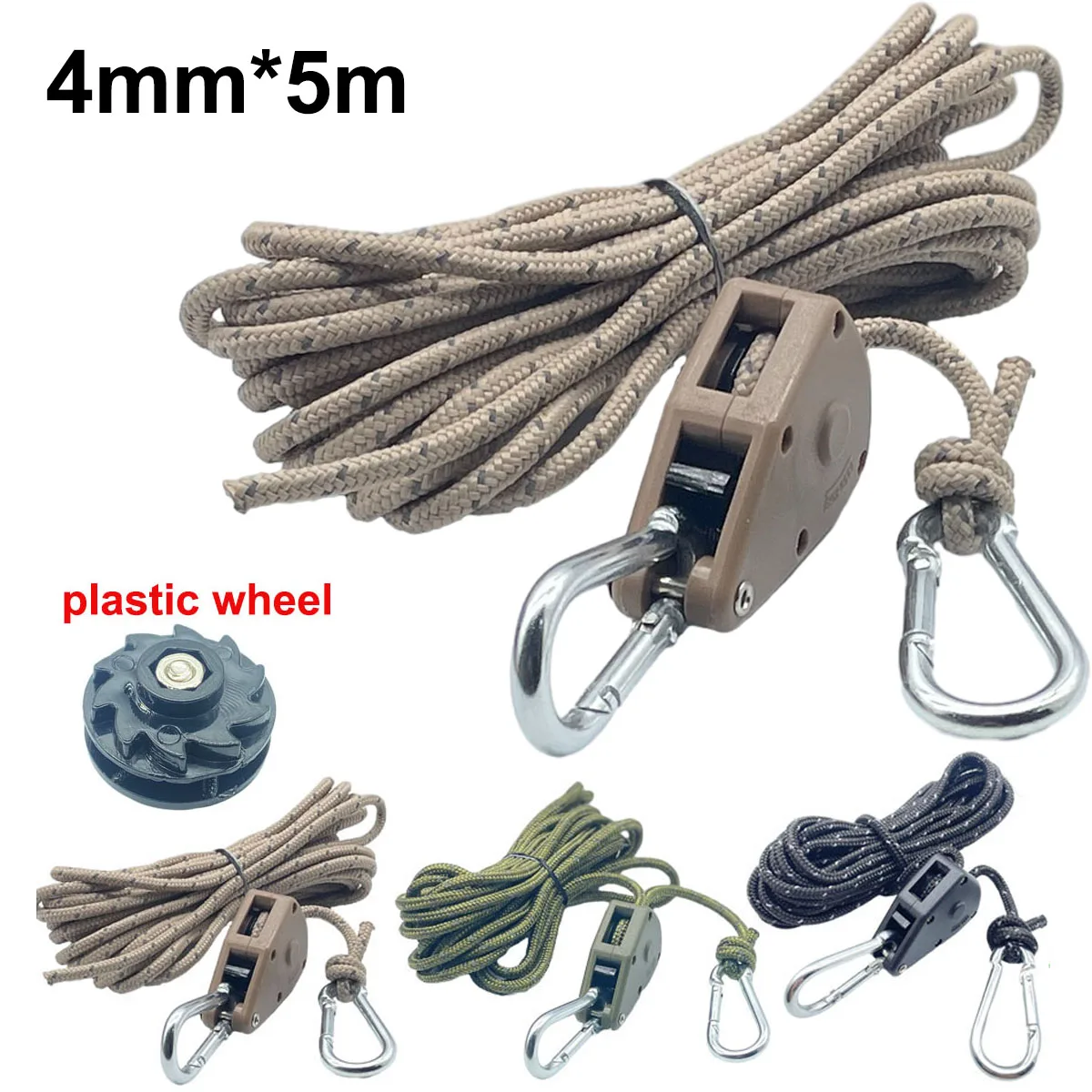 Camping Tent Camping Tent Rope Reflective Camping Tent Wind Rope Tie Down Tightener Fastening Pulley Ratchet Awning Rope Buckle Tent Accessory