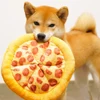 Soft Plush Sound Dog Toy Doughnut Pizza Shape Pet Squeaky Toys for Small Medium Large Dog Puppy Cleaning Teeth Chew Toys