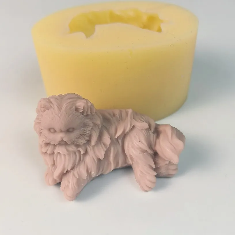 고양이 모양 실리카겔 3D 몰드 귀여운 동물 실리콘 비누 몰드 양초 아로마 몰드 비누 만들기 몰드 레진 클레이 몰드
