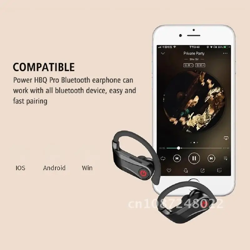 

Sports Bluetooth Wireless Headphones with Mic IPX5 Waterproof Ear Hooks LED Display Bluetooth Earphone HiFi Stereo Music Headset