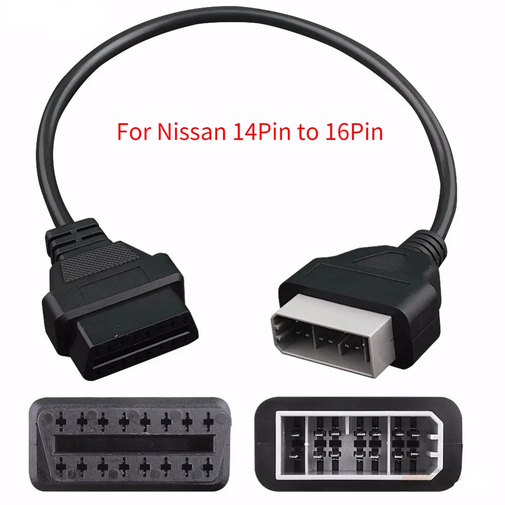 

For Nissan 14 Pin To OBD2 16 Pin Cable Car Diagnostic Connector for Nissan 14Pin To 16Pin OBD OBDII Adapter Connector