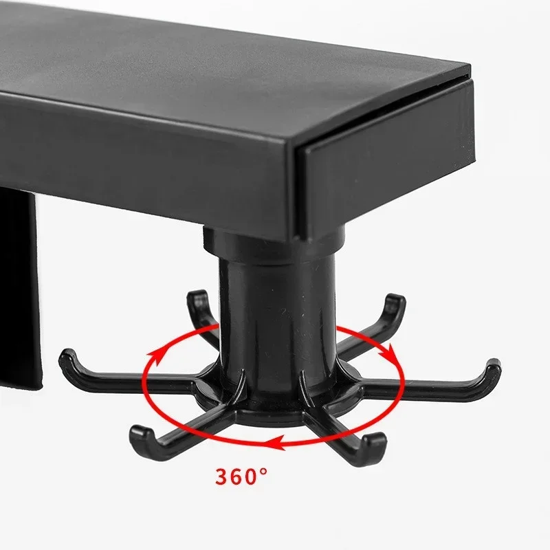 Free Punch Storage Rack Door Cabinet Shelves for Wall Rotating Punch-free Hanger Swivel Hook Kitchenware Kitchen Tools