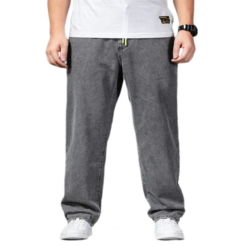 

Новинка 2024, мужские джинсы, весенне-осенние трендовые брюки Harlan с эластичным поясом, повседневные брюки в стиле 90-х годов, винтажная одежда