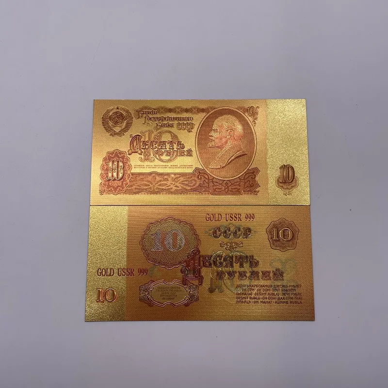 Commemorative Banknotes Gold Plated 7pcs/lot USSR Collection Russian Banknote Soviet Union