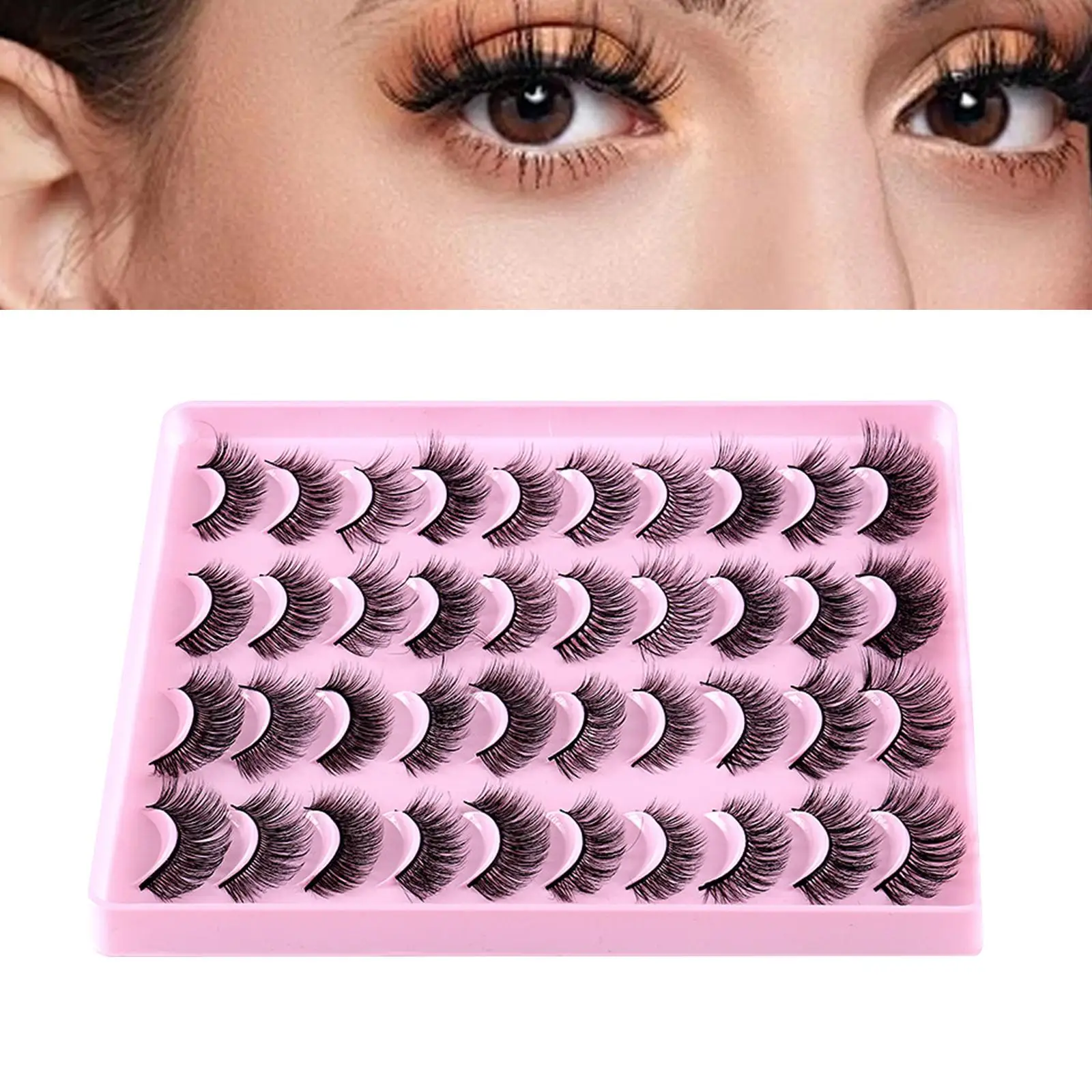 False Eyelashes 5D Volume Gorgeous Wispy Comfortable Makeup Tools Handmade for Daily Use Girls Stage Festival Valentines