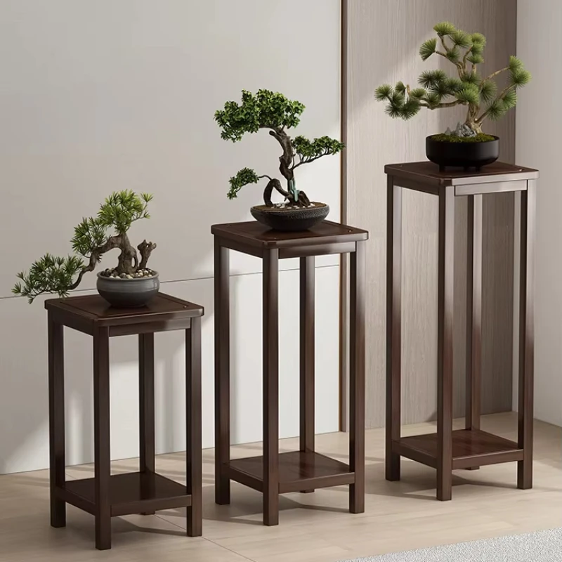 New Chinese Style Solid Wood Flower Stand, Living Room Multi-Layer Plant Holder,Indoor Flower Rack, Antique Wooden Planter