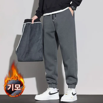 Trend-In Winter Brushed Thick Simple Solid Jogger Casual Men's Training Pants Lp0947