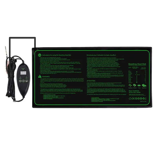 Hüllők Uk Eu Dugó Üvegházhatású Palánta Hőszőnyeg Sörfőzés Ip67 Vízálló Csírázás Multifunkcionális Pvc Digitális Termosztáttal - Image 2