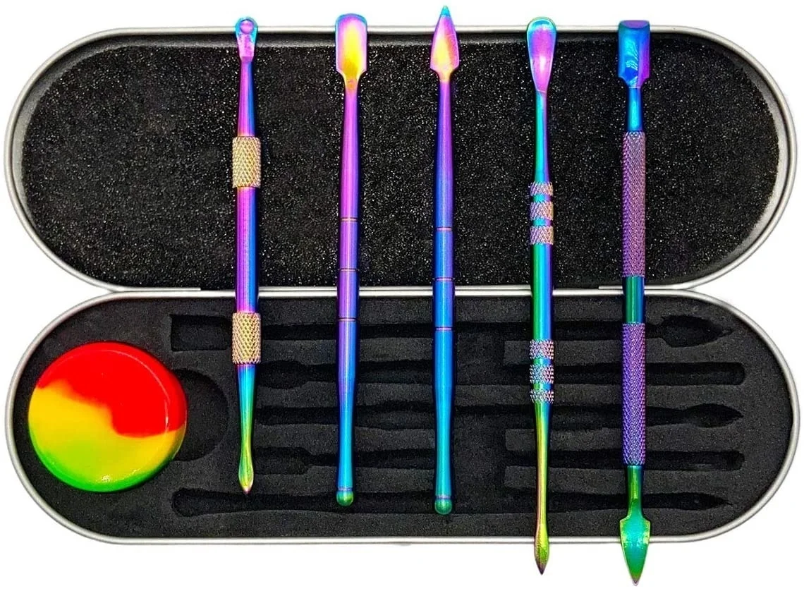 Wax Carving Tools 6-in-1 Wax Carving Tool Set Double-Sized Wax Tools with Silicone Container Jar and Protective Metal Carrying Case