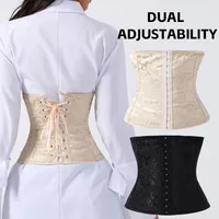 Corset gothique pour femmes, haut façonnant avec 3 crochets et soutien du buste, body amincissant pour superposition ou vêtements d'extérieur 2
