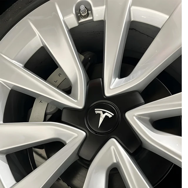 Adesivi Coprimozzo Per Tesla Model 3/S/X/Y 2017-2022 - 4 Pezzi, 56 Mm, ABS E Lega - Foto 10