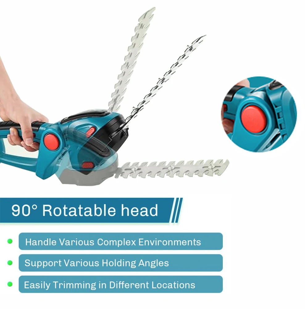 2 IN 1 Cordless Electric Hedge Trimmer Rechargeable Handheld Household Shrub Weeding Pruning Mower Garden Tools 3