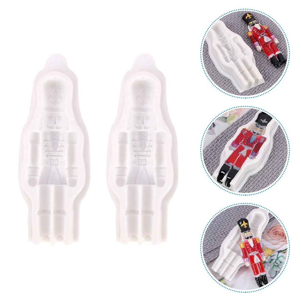 

2 Pcs Nutcracker Plastic Mold Silicone Molds Cookie Chocolate Dessert Making DIY Fondant Silica Gel Baking