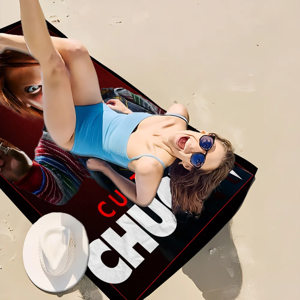 B-bride of C-chucky Beach Towel For Kids Personalized Bath Towel Pool Towel Vacation Gift Picnic Towel Party Gift 3