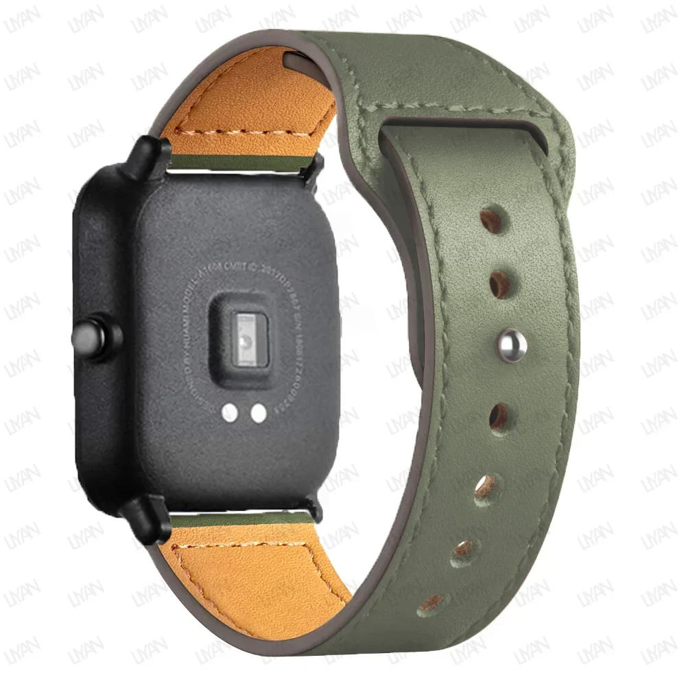 Elegant Leather Watch Strap Bracelet - 20mm/22mm