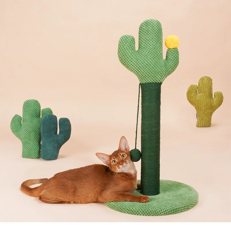 

Pet Hemp Rope Man-Made Board Cotton Cat Scratch Board Cactus Shape Scratching Vertical Non-Chip Wear-Resistant Toy PuppySupplies
